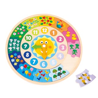 New Classic Toys - Puzzle clock -  FSC® 100%-certified wood